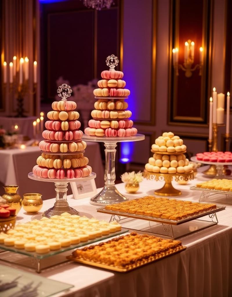 Luxury wedding dessert table